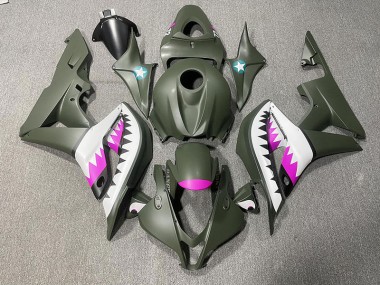Requin Vert Mat & Rose 2007-2008 Honda CBR600RR Carénage Moto