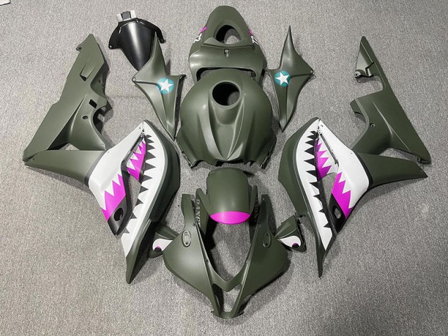 Requin Vert Mat & Rose 2007-2008 Honda CBR600RR Carénage Moto Requin Vert Mat & Rose 2007-2008 Honda CBR600RR Carénage Moto