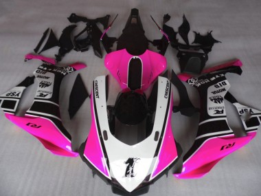 Rose Brillant & Blanc 2015-2019 Yamaha R1 Carénage Moto