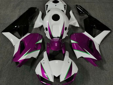 Rose Brillant Blanc & Vert 2013-2023 Honda CBR600RR Carénage Moto