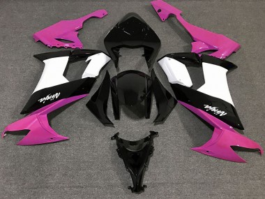 Rose Brillant Noir & Blanc 2008-2010 Kawasaki ZX10R Carénage Moto