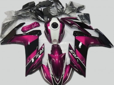 Rose & Noir Brillant 2015-2018 Yamaha R3 Carénage Moto