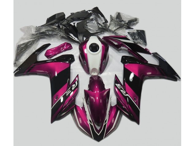 Rose & Noir Brillant 2015-2018 Yamaha R3 Carénage Moto Rose & Noir Brillant 2015-2018 Yamaha R3 Carénage Moto