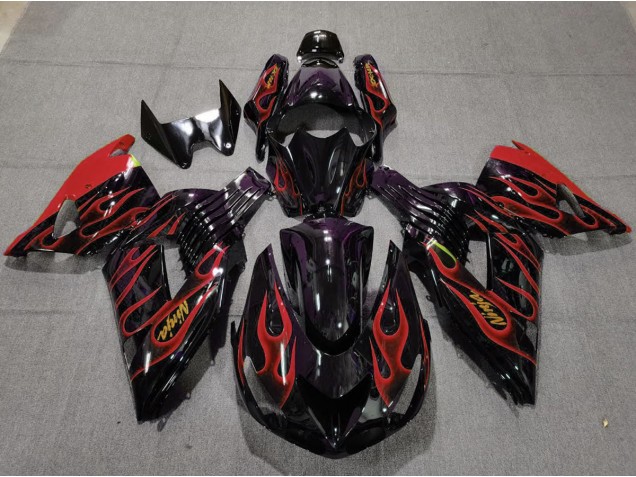 Rosso Fiamma 2006-2011 Kawasaki ZX14R Carénage Moto Rosso Fiamma 2006-2011 Kawasaki ZX14R Carénage Moto