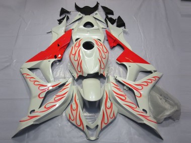 Rosso Fiamma Su Bianco 2007-2008 Honda CBR600RR Carénage Moto