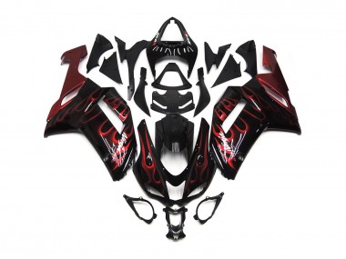 Rosso Lucido Fiamma 2007-2008 Kawasaki ZX6R Carénage Moto