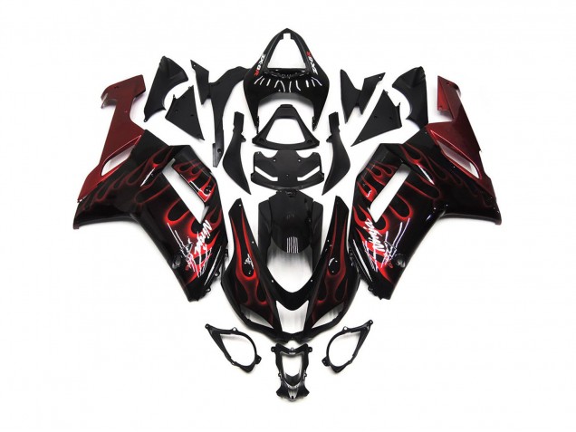 Rosso Lucido Fiamma 2007-2008 Kawasaki ZX6R Carénage Moto Rosso Lucido Fiamma 2007-2008 Kawasaki ZX6R Carénage Moto