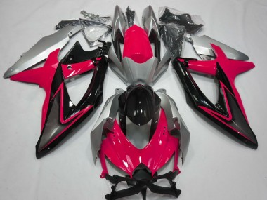 Rouge & Argent 2008-2010 Suzuki GSXR 600-750 Carénage Moto