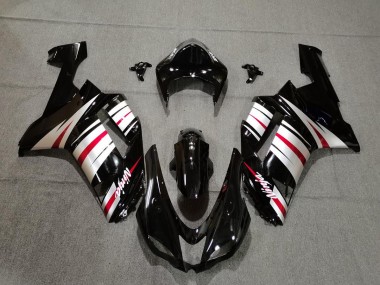 Rouge Argent & Noir 2007-2008 Kawasaki ZX6R Carénage Moto