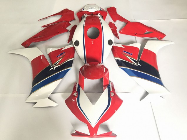 Rouge Avec Blanc / Bleu 2012-2016 Honda CBR1000RR Carénage Moto Rouge Avec Blanc / Bleu 2012-2016 Honda CBR1000RR Carénage Moto
