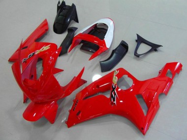 Rouge & Blanc 2003-2004 Kawasaki ZX6R Carénage Moto