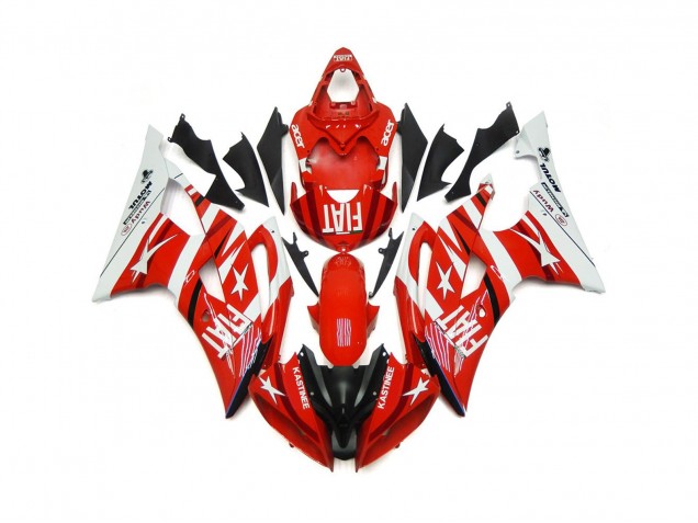 Rouge & Blanc Avec Des Étoiles 2008-2016 Yamaha R6 Carénage Moto Rouge & Blanc Avec Des Étoiles 2008-2016 Yamaha R6 Carénage Moto