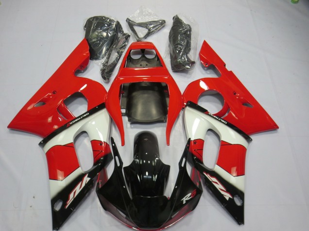 Rouge Blanc & Noir 1998-2002 Yamaha R6 Carénage Moto Rouge Blanc & Noir 1998-2002 Yamaha R6 Carénage Moto