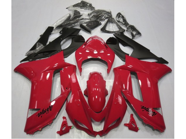 Rouge Brillant 2007-2008 Kawasaki ZX6R Carénage Moto Rouge Brillant 2007-2008 Kawasaki ZX6R Carénage Moto