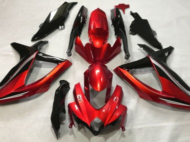 Rouge Brillant 2008-2010 Suzuki GSXR 600-750 Carénage Moto