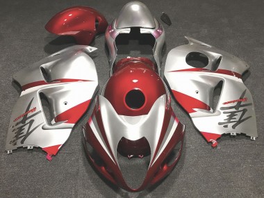 Rouge Brillant & Argent 1997-2007 Suzuki GSXR 1300 Carénage Moto