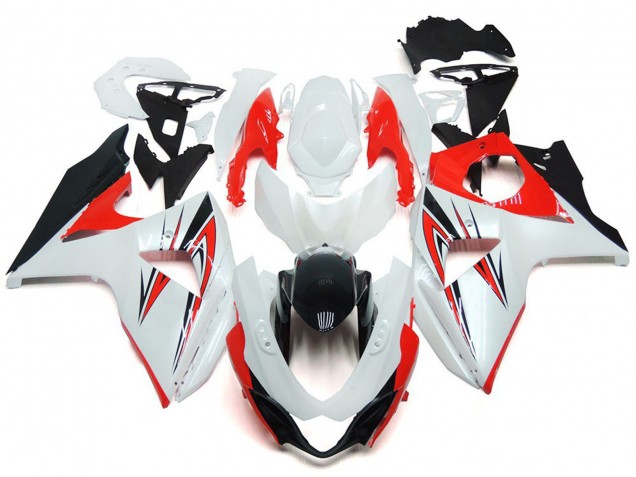 Rouge Brillant Avec Style Personnalisé Blanc & Noir 2009-2016 Suzuki GSXR 1000 Carénage Moto Rouge Brillant Avec Style Personnalisé Blanc & Noir 2009-2016 Suzuki GSXR 1000 Carénage Moto