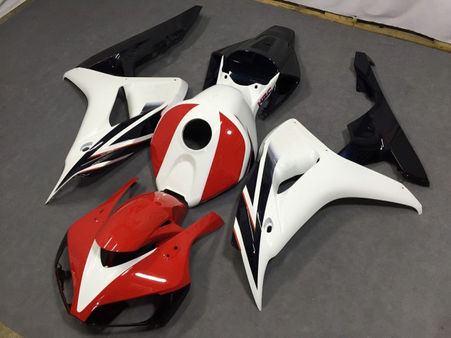 Rouge Brillant & Blanc 2006-2007 Honda CBR1000RR Carénage Moto Rouge Brillant & Blanc 2006-2007 Honda CBR1000RR Carénage Moto