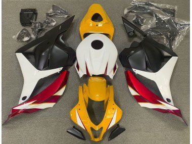 Rouge Brillant Blanc & Jaune 2009-2012 Honda CBR600RR Carénage Moto