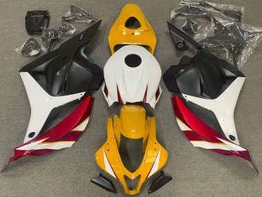 Rouge Brillant Blanc & Jaune 2009-2012 Honda CBR600RR Carénage Moto