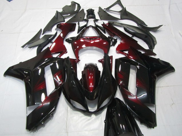 Rouge Foncé 2007-2008 Kawasaki ZX6R Carénage Moto Rouge Foncé 2007-2008 Kawasaki ZX6R Carénage Moto
