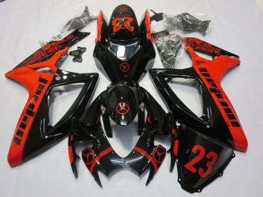 Rouge Jordan 2006-2007 Suzuki GSXR 600-750 Carénage Moto