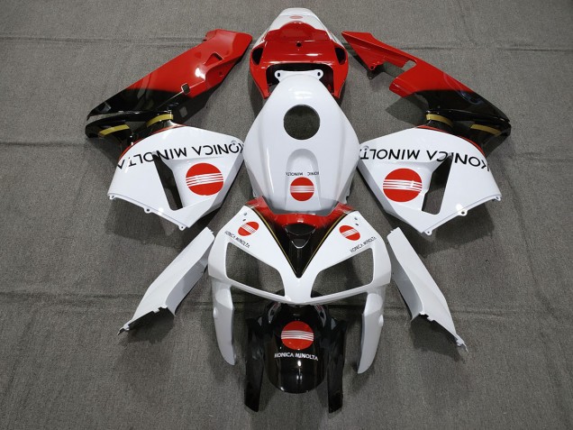 Rouge Konica Minolta 2005-2006 Honda CBR600RR Carénage Moto Rouge Konica Minolta 2005-2006 Honda CBR600RR Carénage Moto