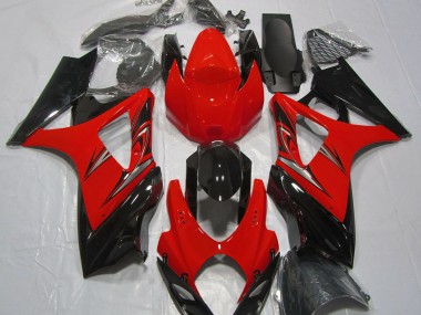 Rouge Lave & Noir 2007-2008 Suzuki GSXR 1000 Carénage Moto
