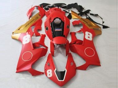 Rouge Mat & Or Mat 2017-2023 Honda CBR1000RR Carénage Moto