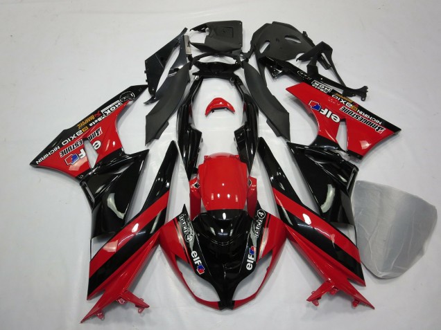 Rouge Noir 2009-2012 Kawasaki ZX6R Carénage Moto Rouge Noir 2009-2012 Kawasaki ZX6R Carénage Moto