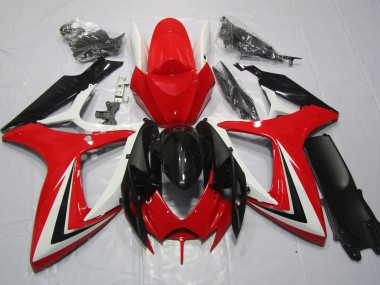 Rouge Noir & Blanc 2006-2007 Suzuki GSXR 600-750 Carénage Moto