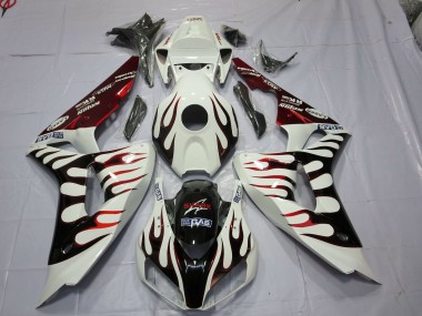 Rouge & Noir Flamme 2006-2007 Honda CBR1000RR Carénage Moto
