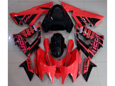 Rouge & Noir & Logos 2004-2005 Kawasaki ZX10R Carénage Moto