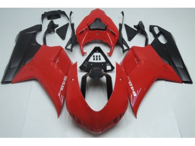 Rouge Noir Mat 2007-2014 Ducati 848 1098 1198 Carénage Moto