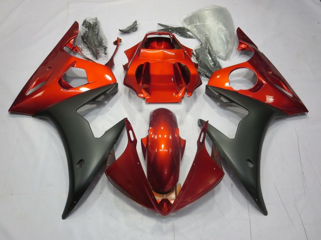 Rouge / Orange Mat 2003-2004 Yamaha R6 Carénage Moto Rouge / Orange Mat 2003-2004 Yamaha R6 Carénage Moto