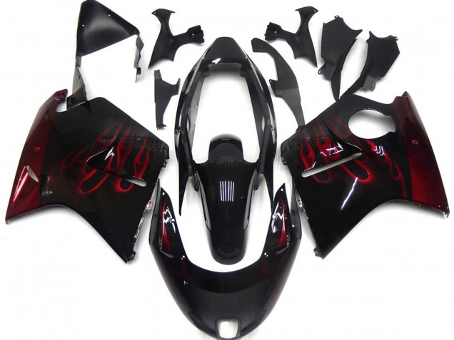 Rouge Profond Flamme 1996-2007 Honda CBR1100XX Carénage Moto Rouge Profond Flamme 1996-2007 Honda CBR1100XX Carénage Moto