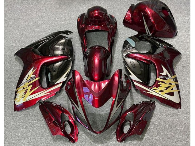 Rouge Profond & Or 2008-2020 Suzuki GSXR 1300 Carénage Moto Rouge Profond & Or 2008-2020 Suzuki GSXR 1300 Carénage Moto