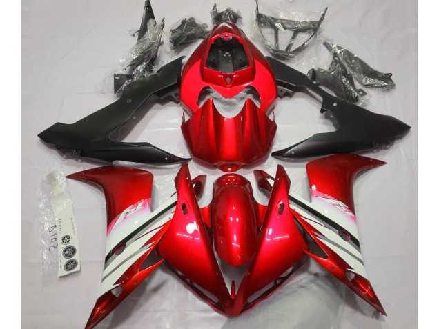 Rouge Vif & Blanc 2004-2006 Yamaha R1 Carénage Moto Rouge Vif & Blanc 2004-2006 Yamaha R1 Carénage Moto