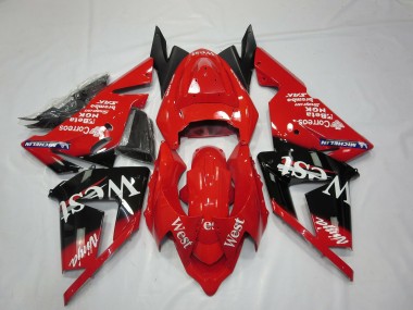 Rouge West 2004-2005 Kawasaki ZX10R Carénage Moto