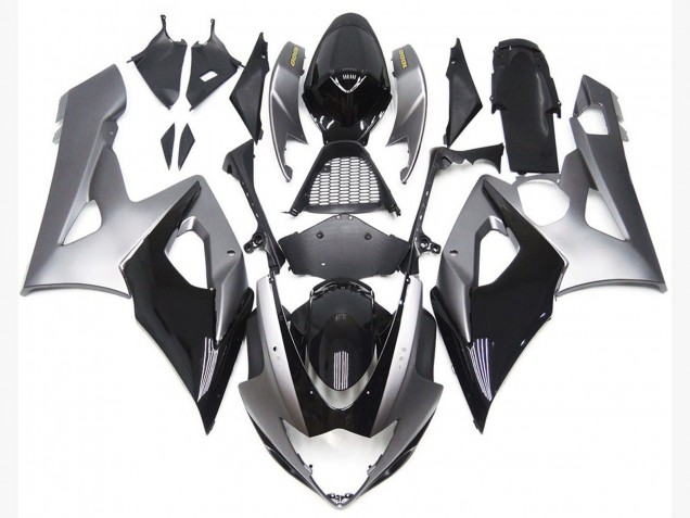 Style Argent & Noir Brillant 2005-2006 Suzuki GSXR 1000 Carénage Moto Style Argent & Noir Brillant 2005-2006 Suzuki GSXR 1000 Carénage Moto