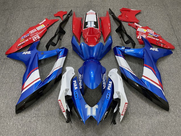 Style Personnalisé Brillant Rouge Bleu & Blanc 2008-2010 Suzuki GSXR 600-750 Carénage Moto Style Personnalisé Brillant Rouge Bleu & Blanc 2008-2010 Suzuki GSXR 600-750 Carénage Moto