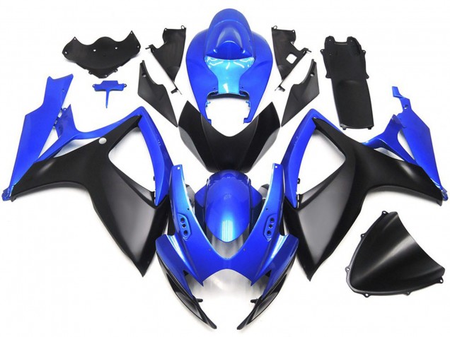 Style Personnalisé Noir Mat & Bleu OEM 2006-2007 Suzuki GSXR 600-750 Carénage Moto Style Personnalisé Noir Mat & Bleu OEM 2006-2007 Suzuki GSXR 600-750 Carénage Moto