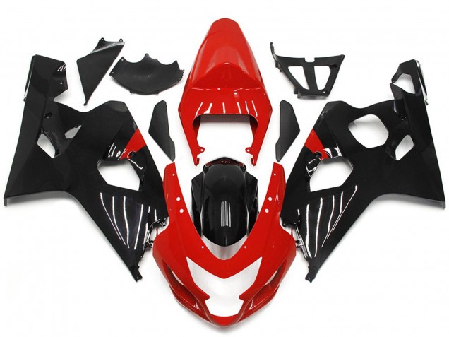 Style Rouge & Noir Brillant 2004-2005 Suzuki GSXR 600-750 Carénage Moto Style Rouge & Noir Brillant 2004-2005 Suzuki GSXR 600-750 Carénage Moto