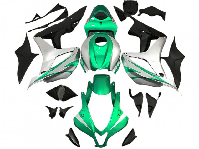 Style Vert Vif & Argent OEM 2007-2008 Honda CBR600RR Carénage Moto Style Vert Vif & Argent OEM 2007-2008 Honda CBR600RR Carénage Moto
