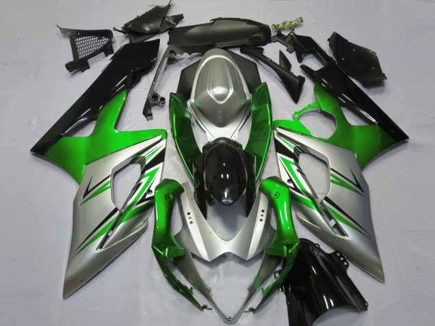 Vert Argent & Noir 2005-2006 Suzuki GSXR 1000 Carénage Moto Vert Argent & Noir 2005-2006 Suzuki GSXR 1000 Carénage Moto