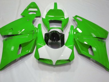 Vert Brillant & Blanc 1993-2005 Ducati 996 748 916 998 Carénage Moto