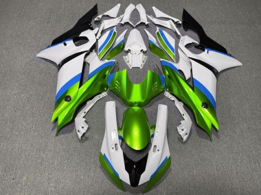 Vert Brillant & Bleu Clair 2017-2021 Yamaha R6 Carénage Moto