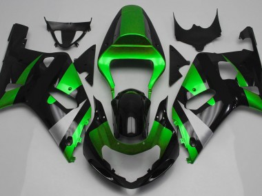 Vert Brillant & Noir 2001-2003 Suzuki GSXR 600-750 Carénage Moto