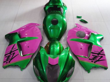 Vert Brillant & Rose 1997-2007 Suzuki GSXR 1300 Carénage Moto