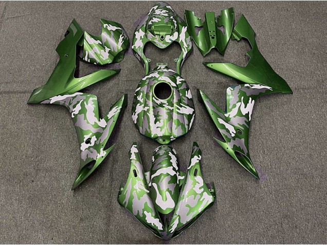 Vert Foncé Camouflage 2004-2006 Yamaha R1 Carénage Moto Vert Foncé Camouflage 2004-2006 Yamaha R1 Carénage Moto